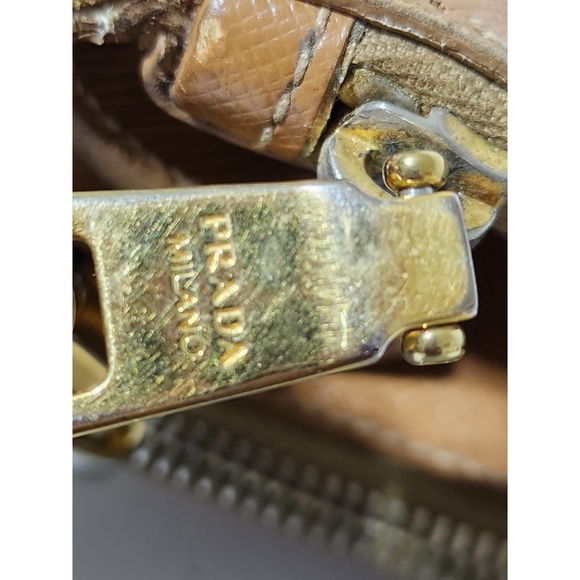 Prada Vitello Shine Leather Galleria Double Zip Large Tote Bag Brown - Picture 6 of 15